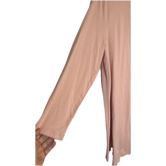 Multiples Women’s Pink Button Accent 3/4 Sleeve Knit Tunic Blouse Top Sz L NEW - Picture 3 of 10